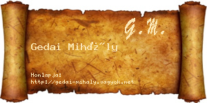 Gedai Mihály névjegykártya